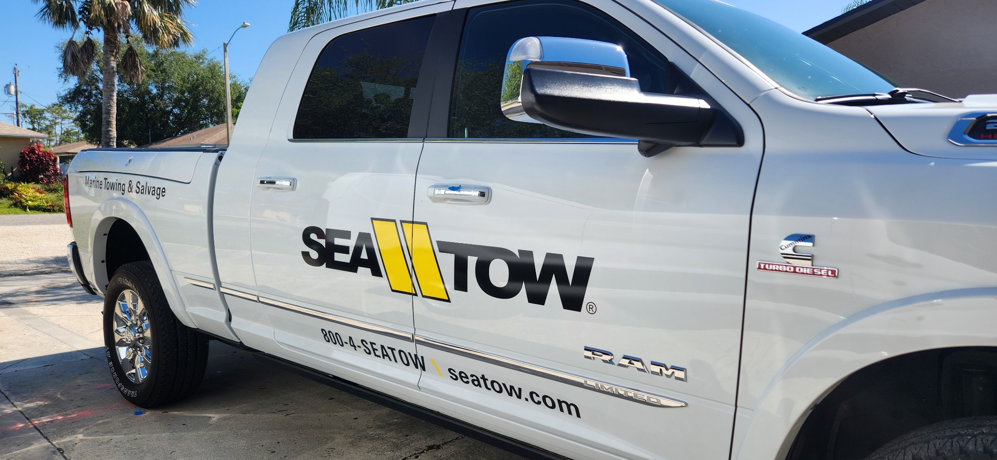 Vinyl lettering on service vehicles